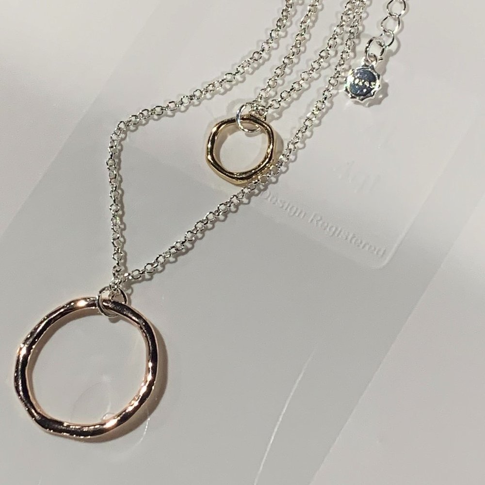 Liza's Jewelry Two Tone Double Strand Necklace